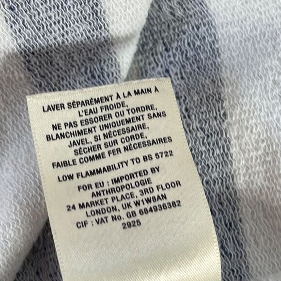Anthropologie Lilka White/Blue/Grey Striped Tunic Sz S - Picture 7 of 8